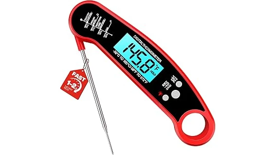 This image shows a variety of digital meat thermometers, ideal for checking burger temperatures.