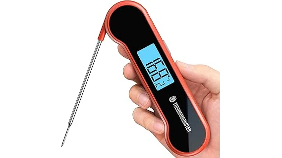 This image shows a selection of top-rated digital meat thermometers perfect for cooking steak.