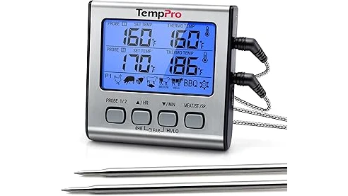 The image shows various digital meat thermometers, perfect for oven use from a top-rated list.
