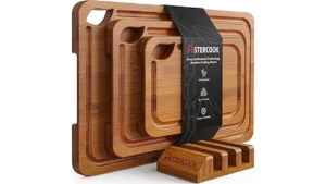 The image shows several high-quality meat cutting boards, highlighting popular options from the best-selling list.
